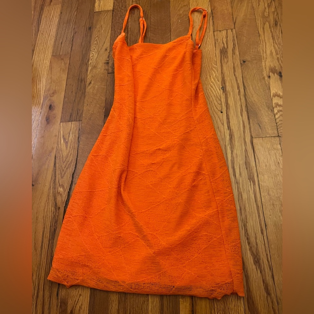 White fox orange mini dress (XS)